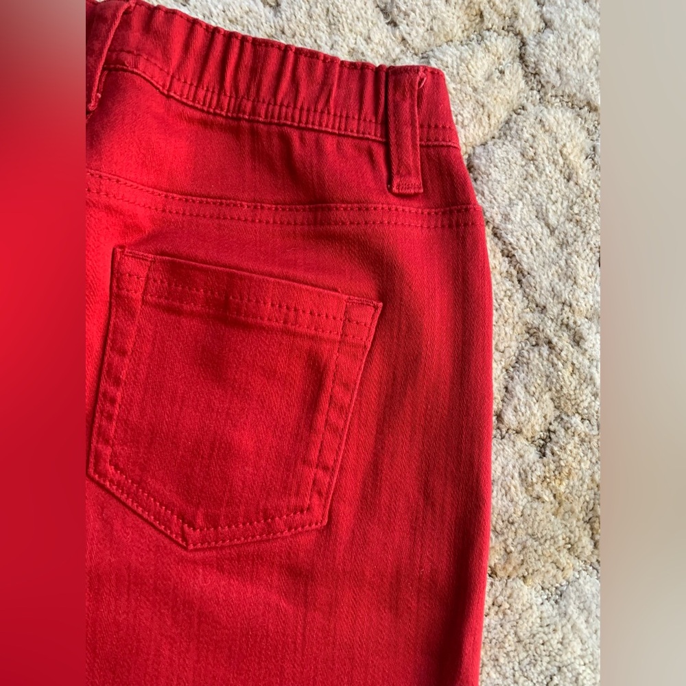 NWT DG2 by DIANE GILMAN PULL-ON RED STRETCH WAIST SKINNY JEANS IN SIZE PXS/2P - Picture 12 of 15